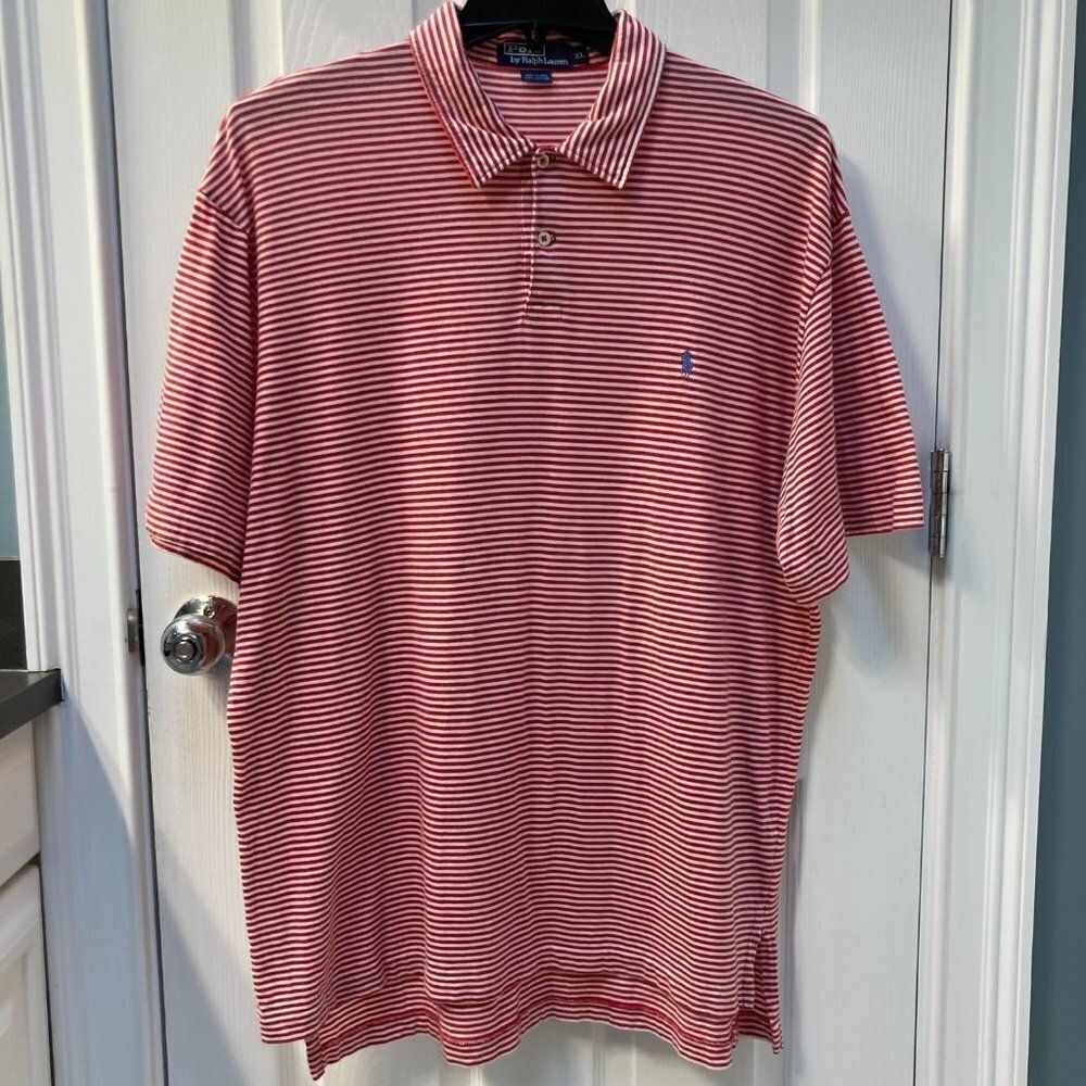 Polo by Ralph Lauren Red White Striped Polo Size XL